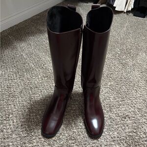 New Zara Burgundy Riding Boots